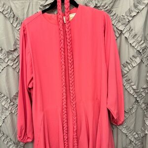 Vibrant Pink Long-Sleeve Dress